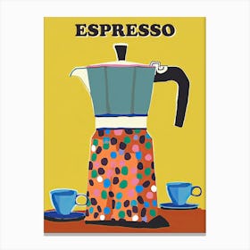 Espresso Machine Coffee Colours Kitchen Canvas Print
