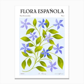 Spanish Flora Periwinkle Canvas Print