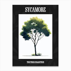 Sycamore Tree Pixel Illustration 2 Poster Canvas Print