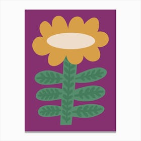 Flower Art Modern Organic Naïf Purple Canvas Print