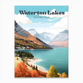 Waterton Lakes National Park Alberta Canada Nature Travel Art Canvas Print