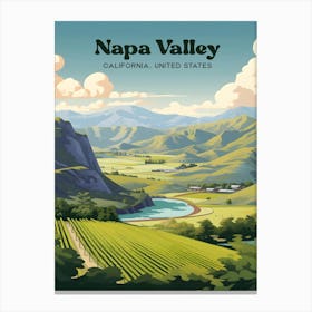 Napa Valley California United States Hillside Travel Art Canvas Print