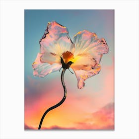 Glass Flower At Sunset Canvas Print