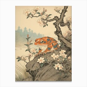 Resting Frog Japanese Style 8 Canvas Print