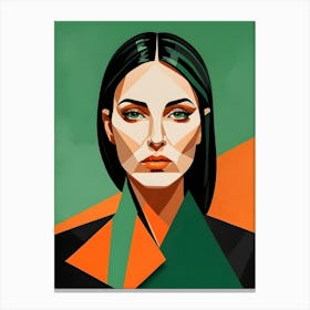Geometric Woman Portrait Pop Art (25) Canvas Print