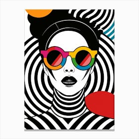 Rainbow Woman With Sunglasses Canvas Print