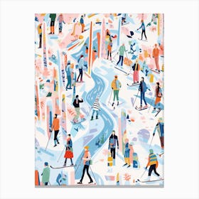 Aspen Snowmass   Colorado Usa, Ski Resort Illustration 5 Canvas Print