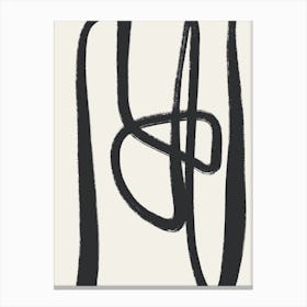 Abstract Line Black Canvas Print