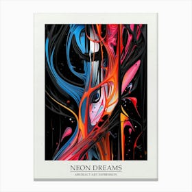 Neon Dreams Abstract 2 Poster Canvas Print