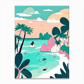Phi Phi Islands Thailand Muted Pastel Tropical Destination Canvas Print
