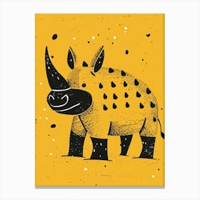 Yellow Rhinoceros 1 Canvas Print
