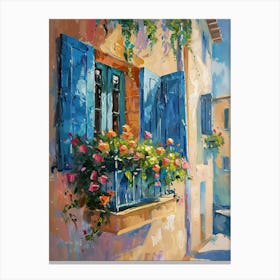 Balcony Painting In Paphos 4 Canvas Print