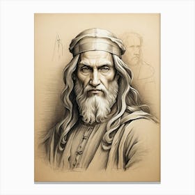 Portrait Of Leonardo Da Vinci 2 Canvas Print