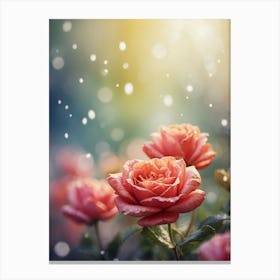 Roses In The Garden 1 Canvas Print