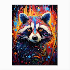 A Honduran Raccoon Vibrant Paint Splash 1 Canvas Print