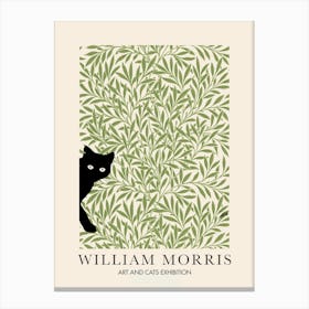 William Morris Willow Peekaboo Cat Tree Flower Botanical Canvas Print