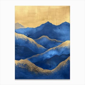 Blue And Gold Mountains 1 Canvas Print