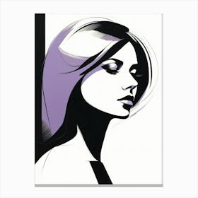 Modern Portrait with Purple Accents Canvas Print