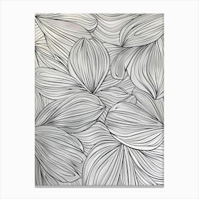 Leaves In Black And White 1 Canvas Print