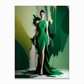 Emerald Green Dress Canvas Print