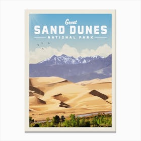 Great Sand Dunes Travel Poster Canvas Print