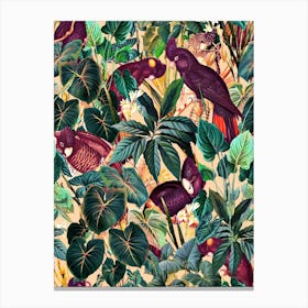 Floral And Birds 2 Canvas Print