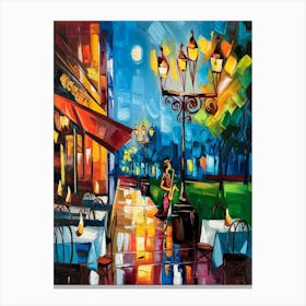 Night At The Restaurant Canvas Print