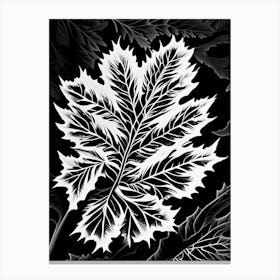 Maple Leaf Linocut 1 Canvas Print