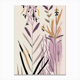 Fireweed Wildflower Modern Muted Colours Canvas Print