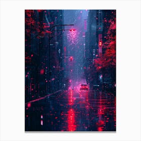 Rainy Night In The City Canvas Print