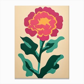Cut Out Style Flower Art Carnation 2 Canvas Print