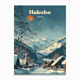 Hakuba Japan Snow Travel Art Illustration Canvas Print