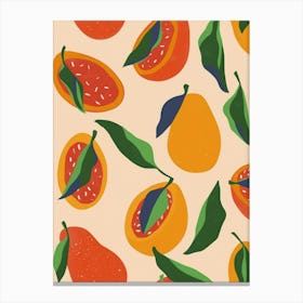 Tropical Fruit Pattern Illustration 3 Canvas Print