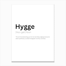 Hygge Definition Meaning Canvas Print