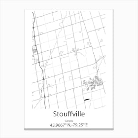 Stouffville,Canada Minimalist Map Canvas Print