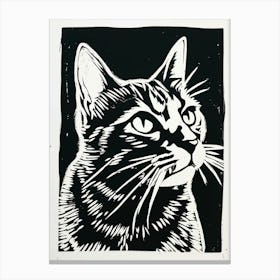 Bengal Linocut Blockprint 4 Canvas Print