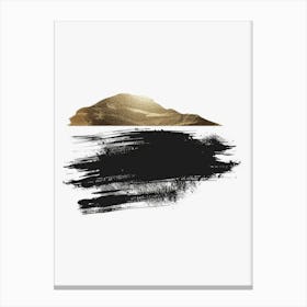 Gold And Black Brush Strokes 3 Canvas Print