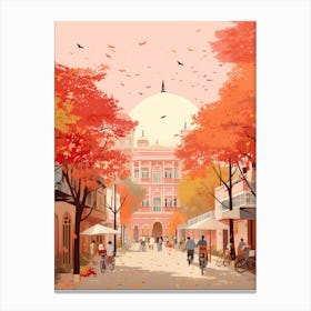 Dehli In Autumn Fall Travel Art 3 Canvas Print