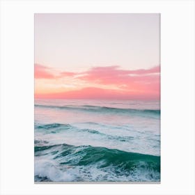 Burleigh Heads Beach, Australia Pink Photography 1 Canvas Print