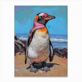 African Penguin Deception Island Oil Painting 1 Canvas Print