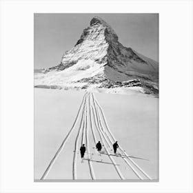 Vintage Skiing Image Canvas Print