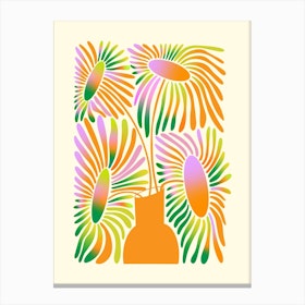 Flower Vase Orange Canvas Print