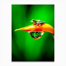 Macro Photography Of A Water Droplet Encapsulating A Thriving Miniature Tropical Rainforest With A 2 Canvas Print