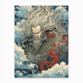 Japanese Fjin Wind God Illustration 9 Canvas Print