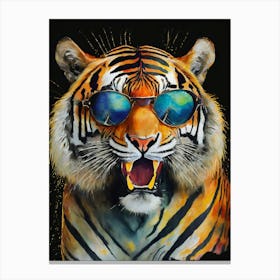 Tiger With Sunglasses Canvas Print