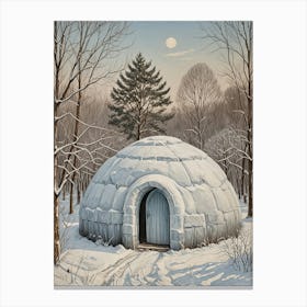 Igloo In the Snow Canvas Print