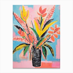 Flower Painting Fauvist Style Heliconia Canvas Print