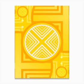 Geometric Abstract Glyph in Happy Yellow and Orange n.0047 Canvas Print