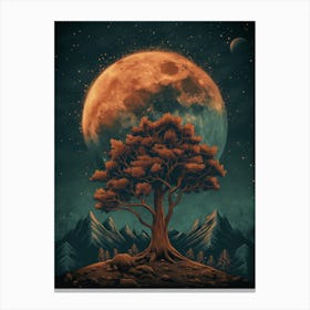 Tree In The Moonlight 1 Canvas Print