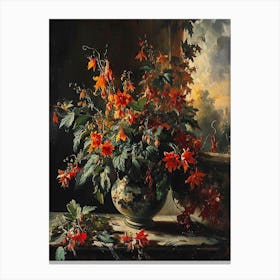 Baroque Floral Still Life Lobelia 1 Canvas Print